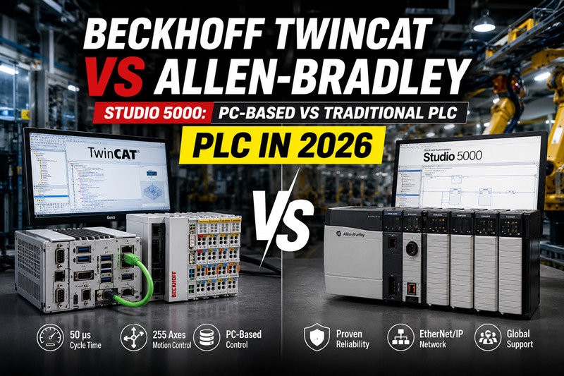Beckhoff TwinCAT vs Allen-Bradley Studio 5000: PC-Based vs Traditional PLC in 2026