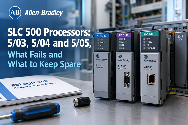 Allen-Bradley SLC 500 Processors: 5/03, 5/04 and 5/05, What Fails and What to Keep Spare